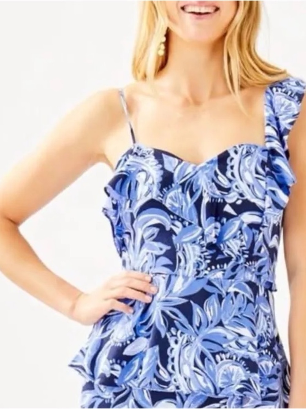 Lilly Pulitzer Auria Top in High Tide Navy NWT Size 4